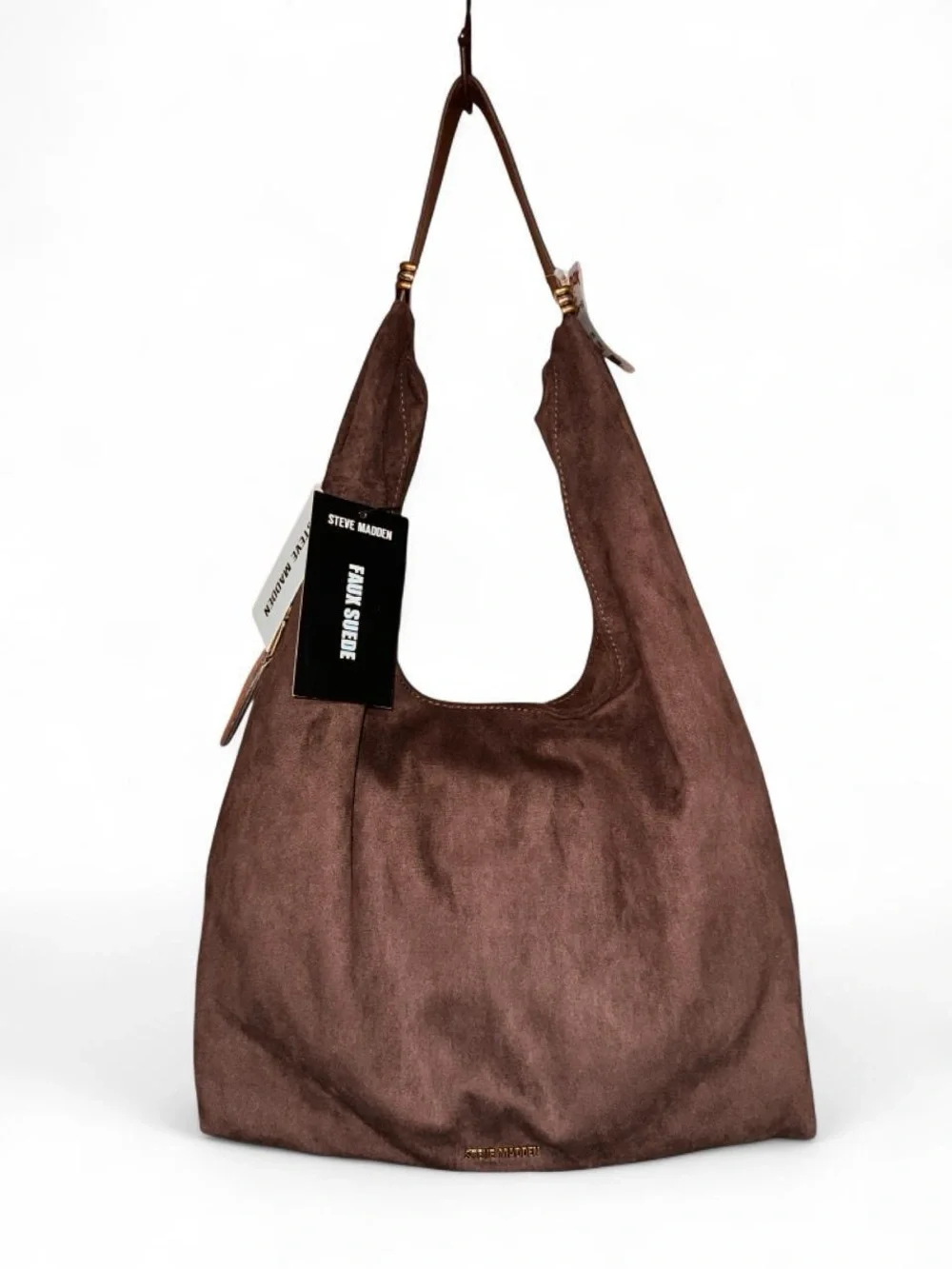Steve Madden Dempsys Slouchy Hobo Bag with Matching Crossbody, chocolate
